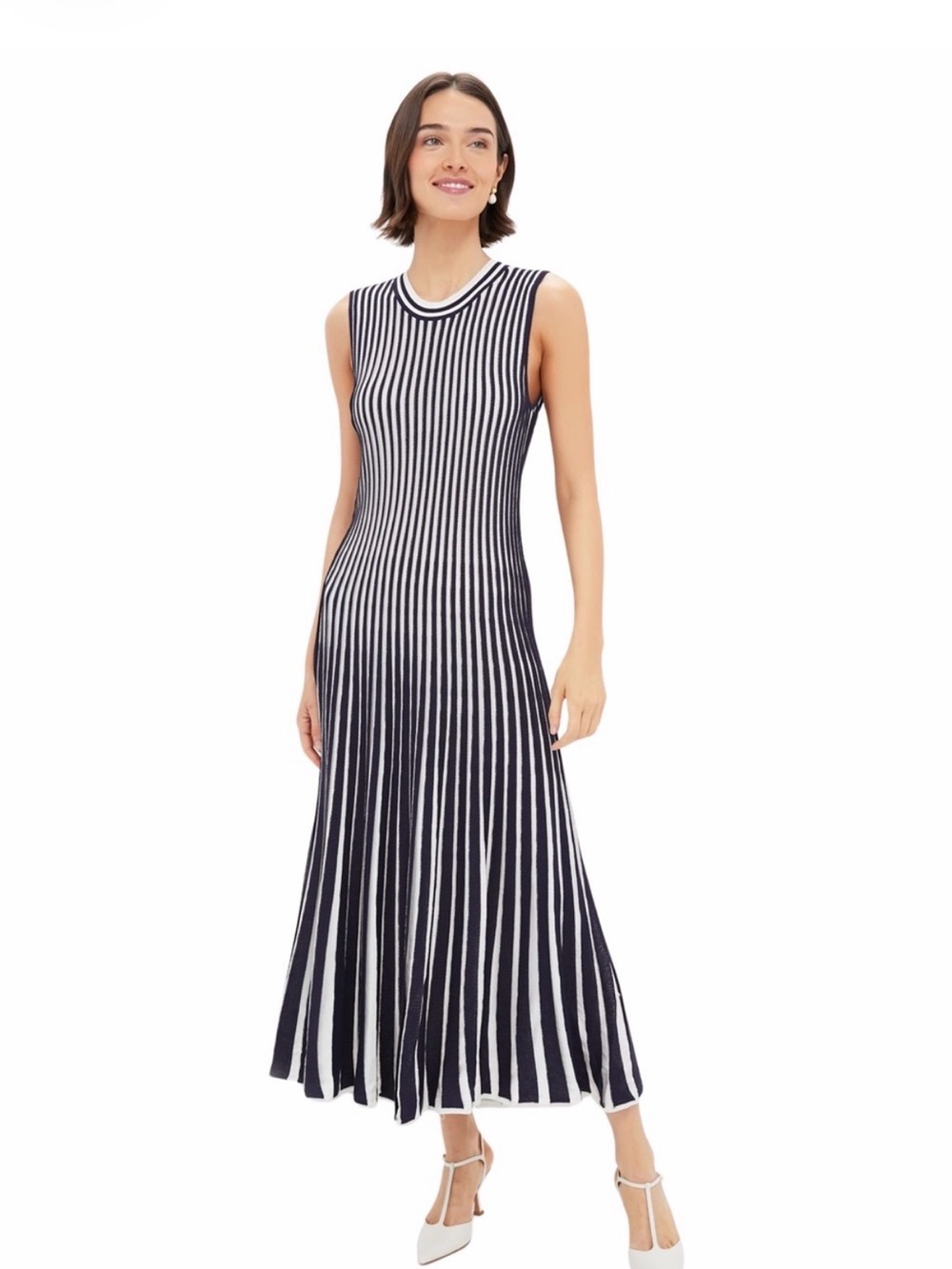 NWT Tuckernuck Amie Navy and White Striped Knit Maxi Dress